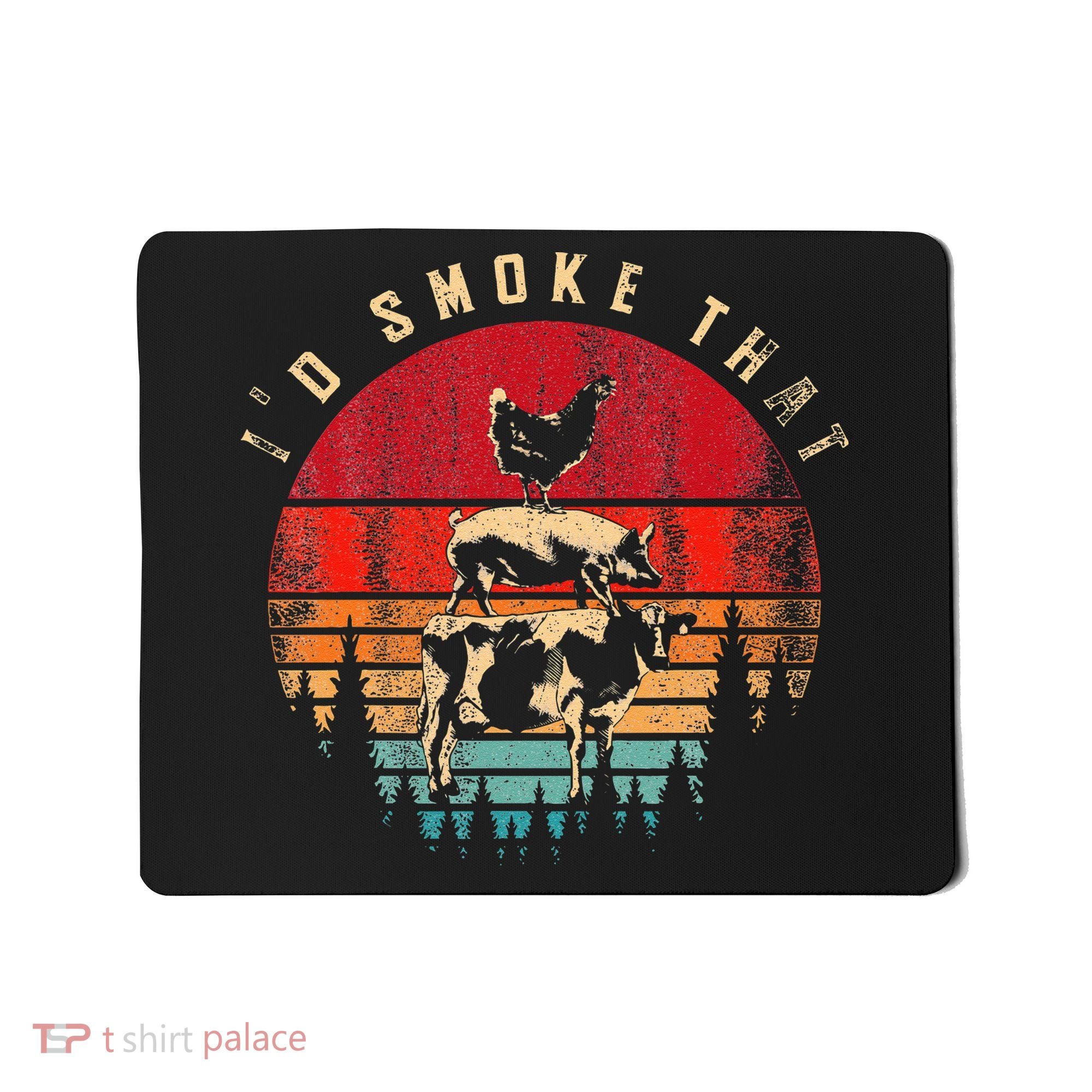 Id Smoke That Funny Smoked Meat BBQ Chef Barbecue Mousepad