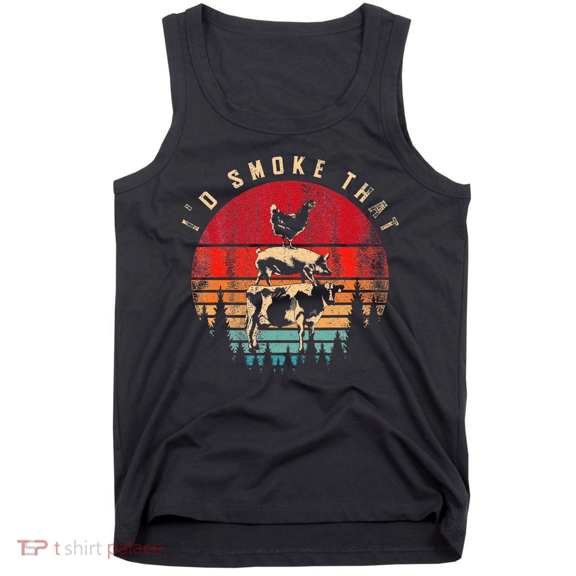 Id Smoke That Funny Smoked Meat BBQ Chef Barbecue Tank Top