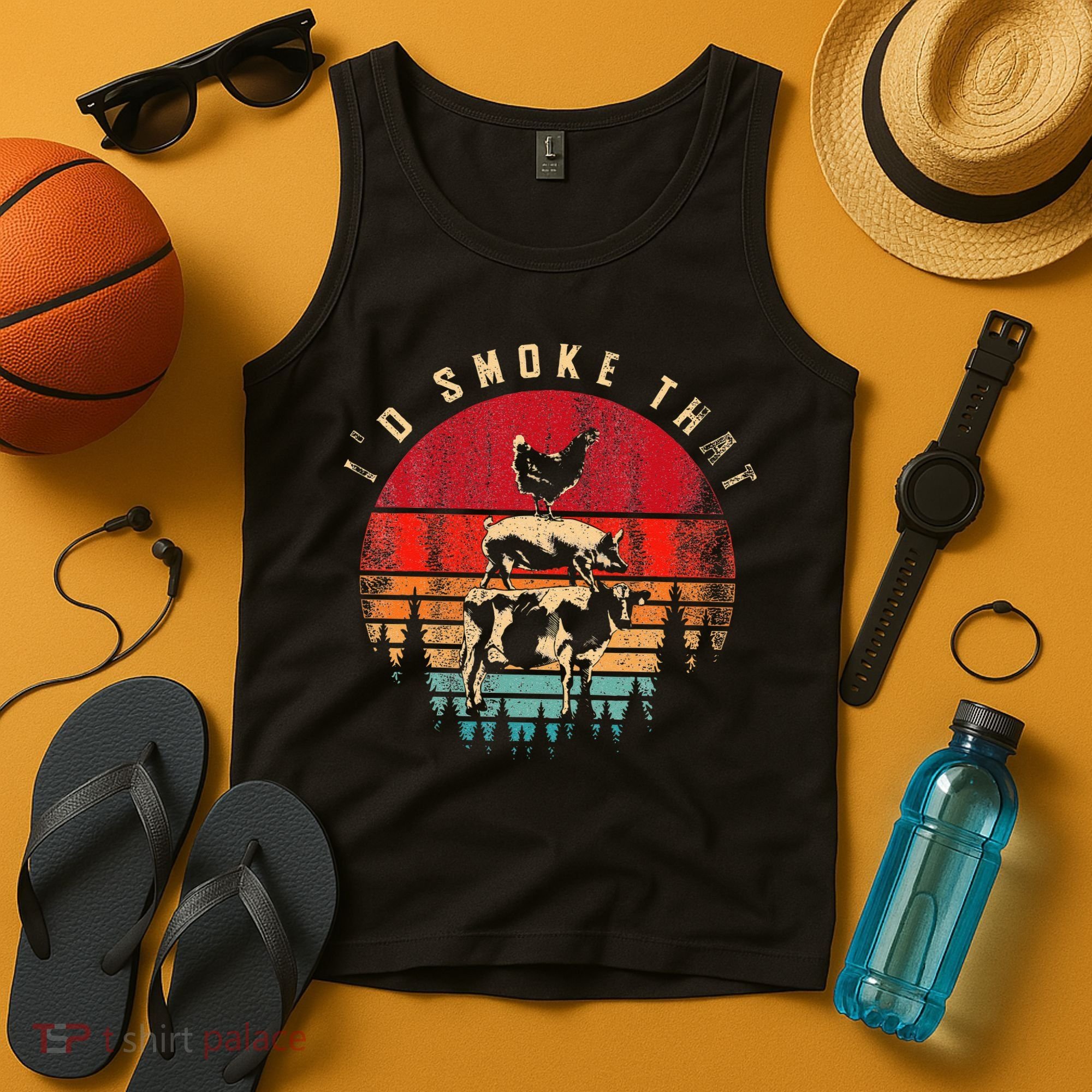 Id Smoke That Funny Smoked Meat BBQ Chef Barbecue Tank Top