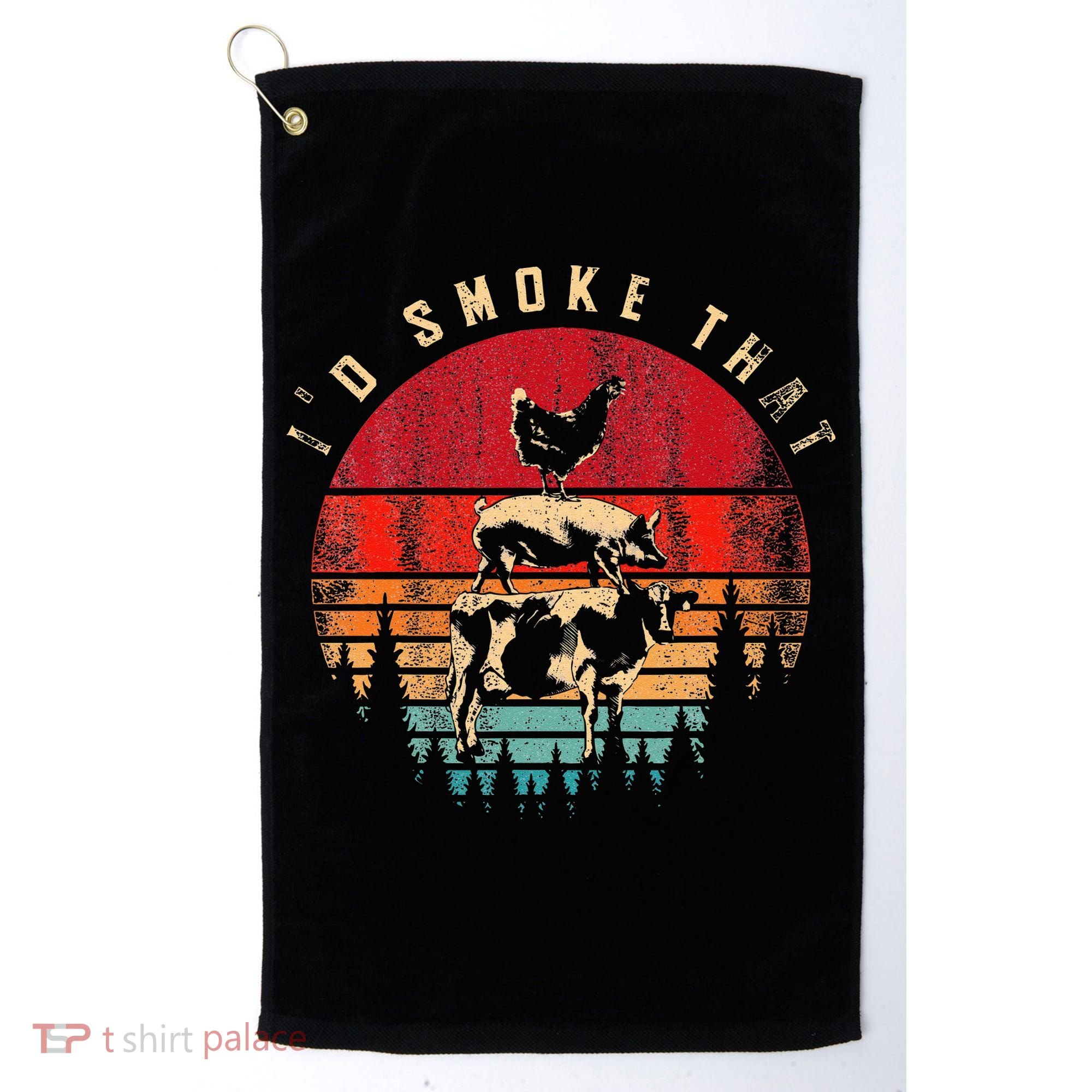 Id Smoke That Funny Smoked Meat BBQ Chef Barbecue Golf Towel