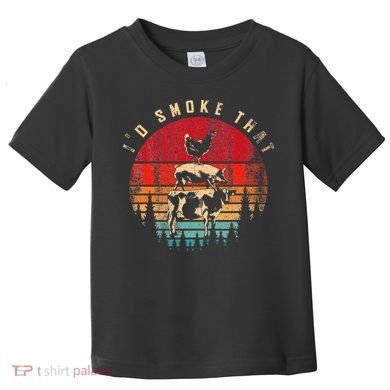Id Smoke That Funny Smoked Meat BBQ Chef Barbecue Toddler T-Shirt