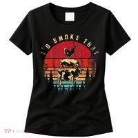 Id Smoke That Funny Smoked Meat BBQ Chef Barbecue Women's T-Shirt thumb 0