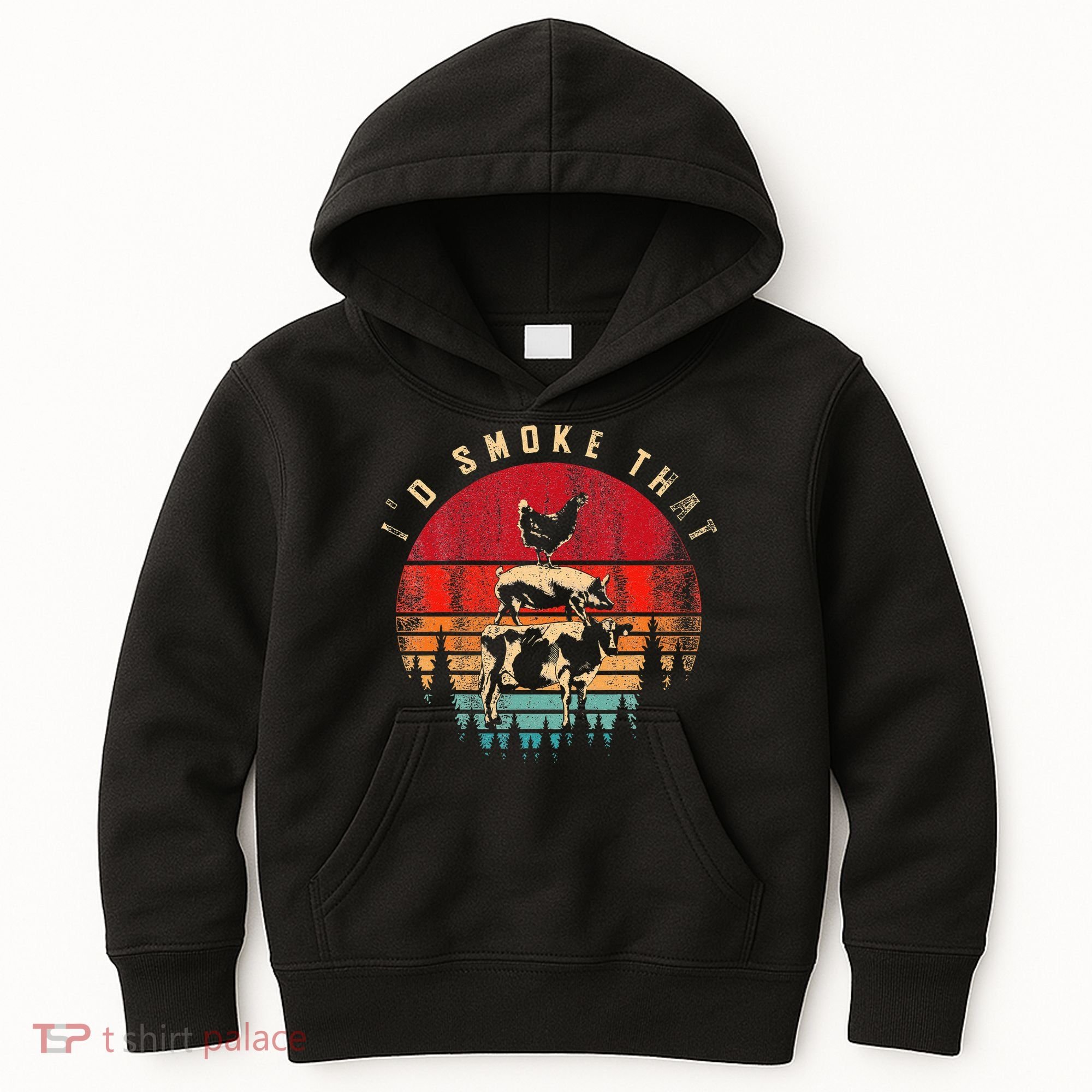 Id Smoke That Funny Smoked Meat BBQ Chef Barbecue Kids Hoodie