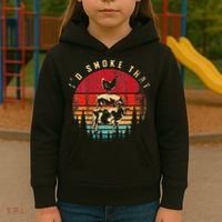 Id Smoke That Funny Smoked Meat BBQ Chef Barbecue Kids Hoodie thumb 3