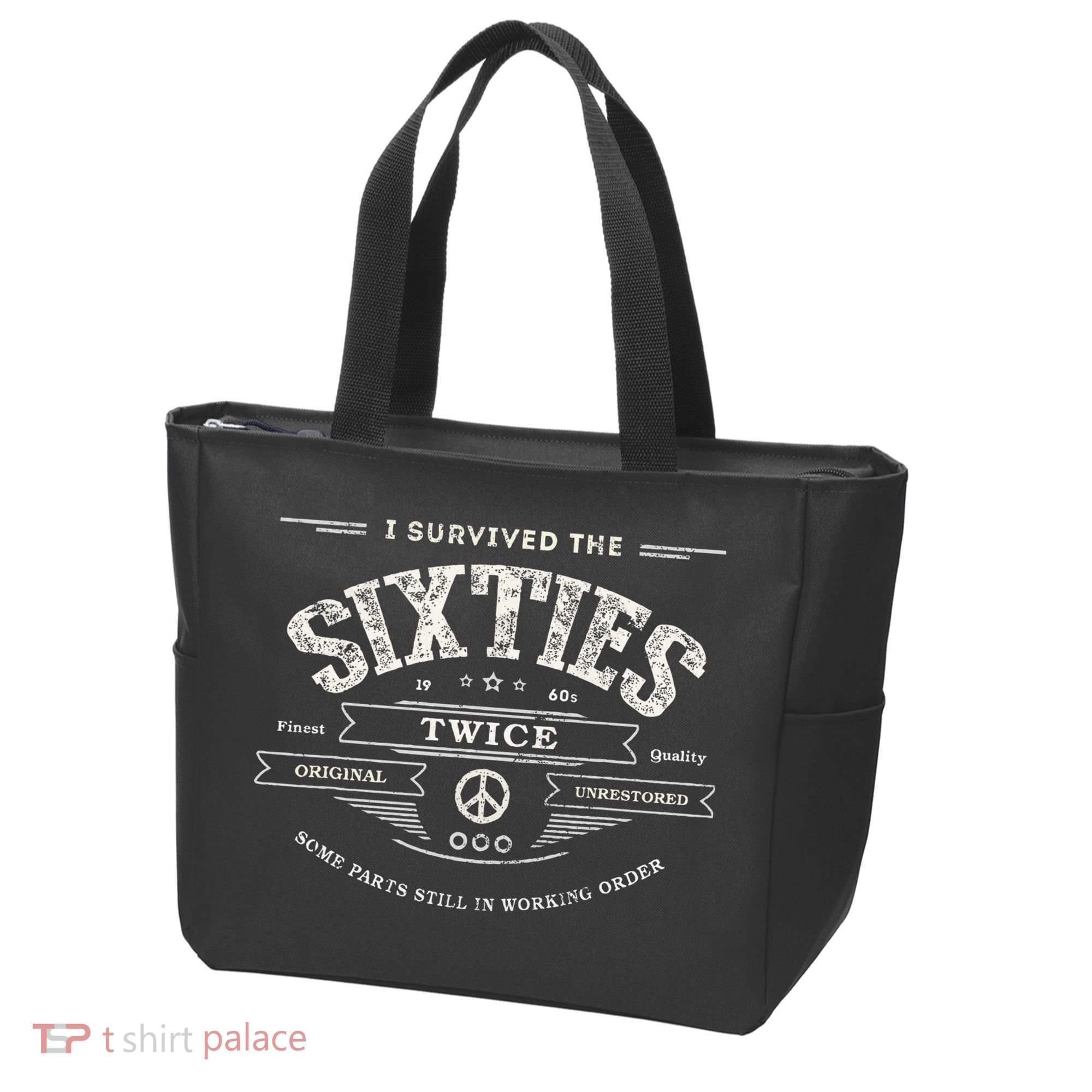 I Survived The Sixties Twice Built In 60s 70th 60th Birthday Tote Bag