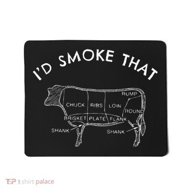 Id Smoke That Cow Funny Smoking Bbq Grilling Mousepad