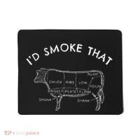 Id Smoke That Cow Funny Smoking Bbq Grilling Mousepad thumb 0