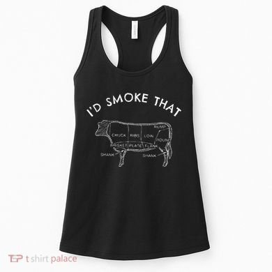 Id Smoke That Cow Funny Smoking Bbq Grilling Women's Tank Top