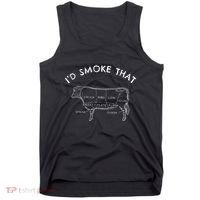 Id Smoke That Cow Funny Smoking Bbq Grilling Tank Top thumb 0