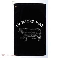Id Smoke That Cow Funny Smoking Bbq Grilling Golf Towel thumb 0