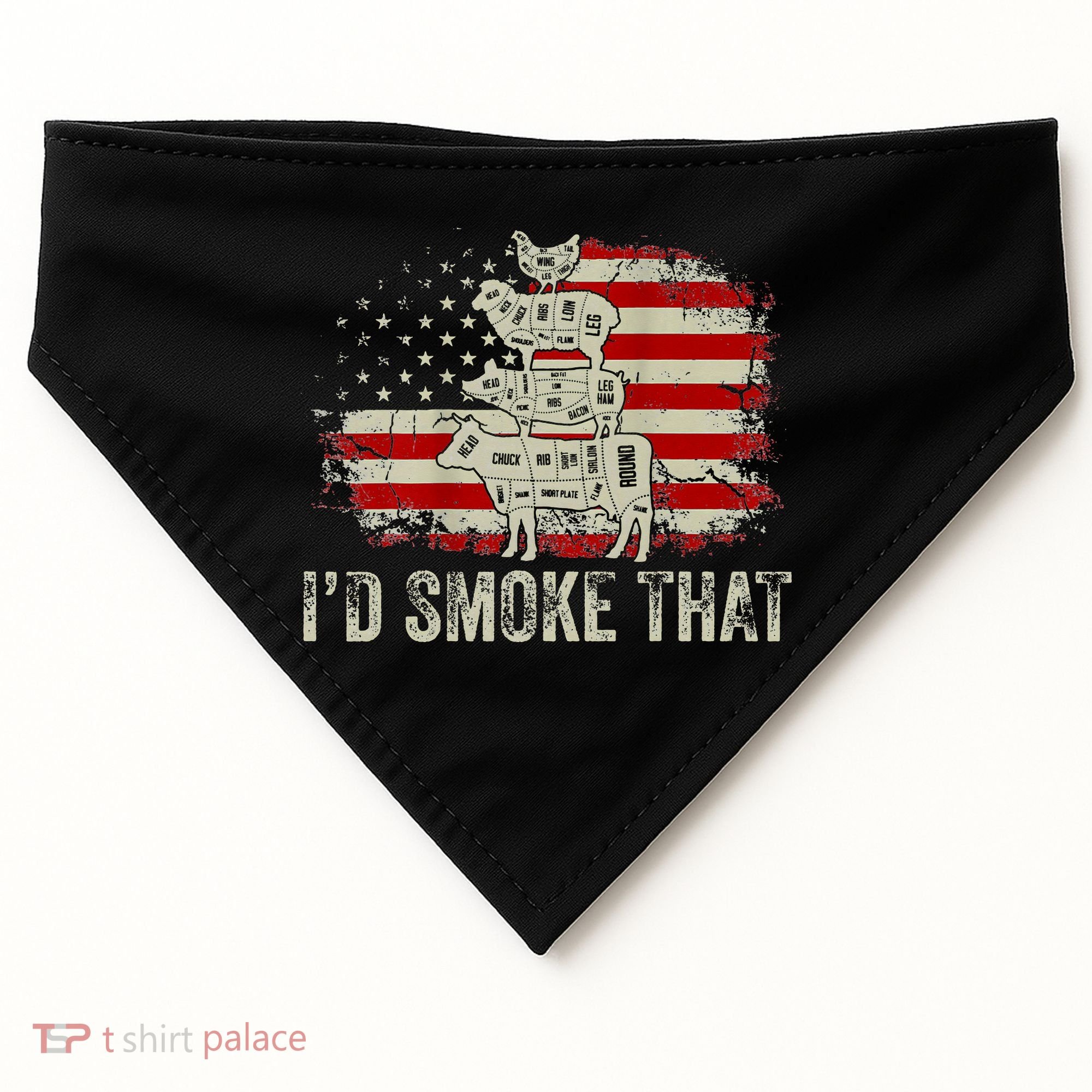 Id smoke that Grillers Chef Pitmaster Outdoor Camping BBQ USA-Made Doggie Bandana