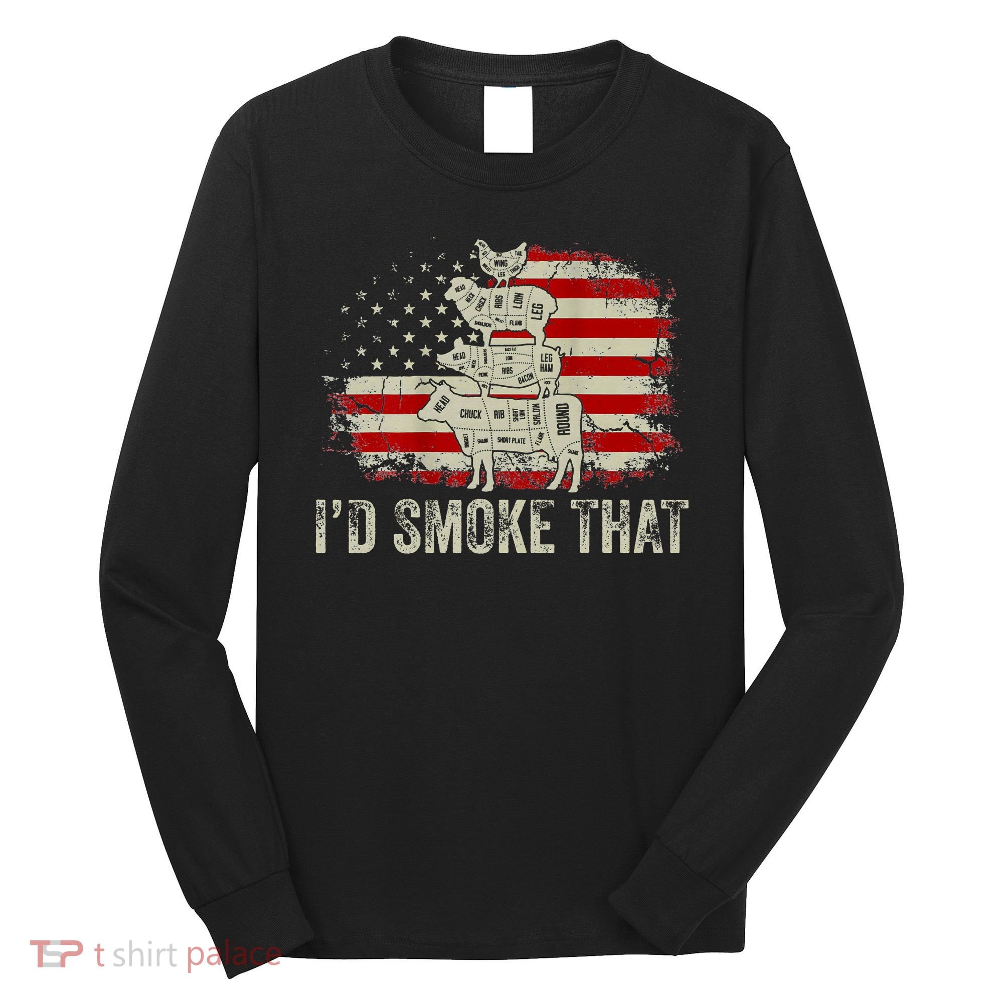 Id smoke that Grillers Chef Pitmaster Outdoor Camping BBQ Long Sleeve Shirt