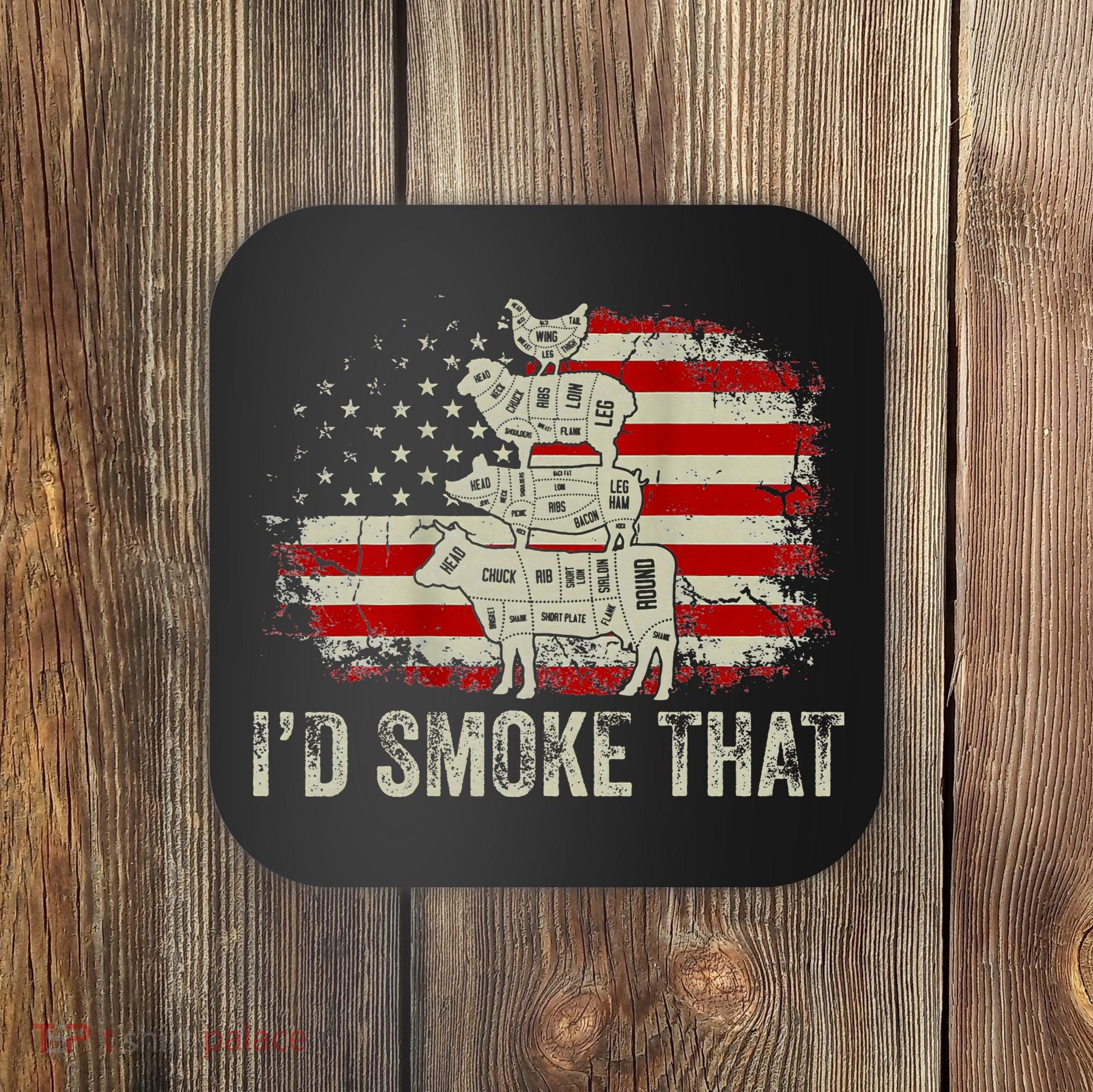 Id smoke that Grillers Chef Pitmaster Outdoor Camping BBQ Coaster