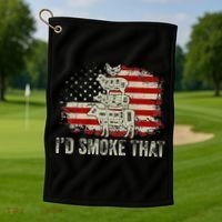 Id smoke that Grillers Chef Pitmaster Outdoor Camping BBQ Golf Towel thumb 1