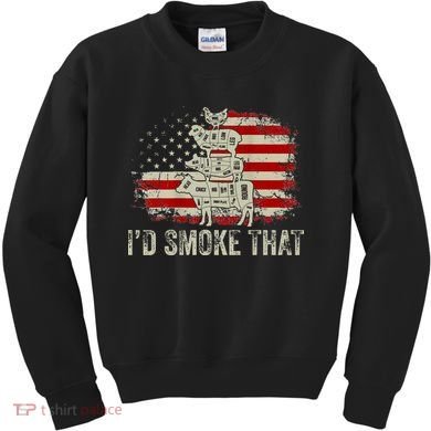 Id smoke that Grillers Chef Pitmaster Outdoor Camping BBQ Kids Sweatshirt