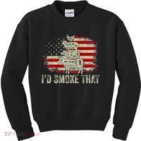 Id smoke that Grillers Chef Pitmaster Outdoor Camping BBQ Kids Sweatshirt thumb 0
