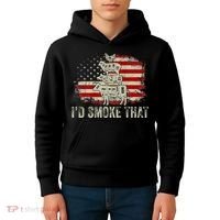 Id smoke that Grillers Chef Pitmaster Outdoor Camping BBQ Kids Hoodie thumb 4