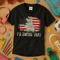 Id smoke that Grillers Chef Pitmaster Outdoor Camping BBQ Kids T-Shirt thumb 3