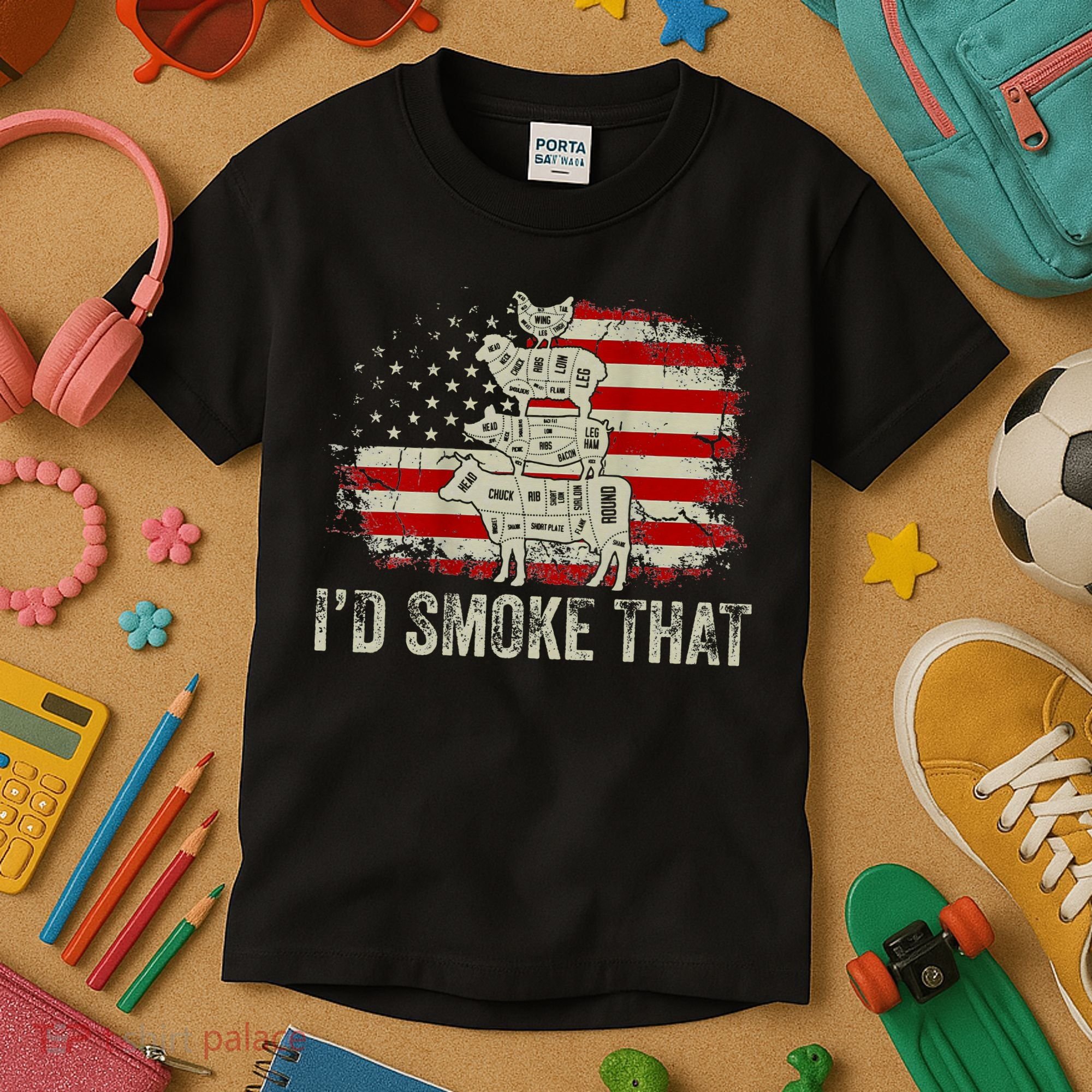 Id smoke that Grillers Chef Pitmaster Outdoor Camping BBQ Kids T-Shirt
