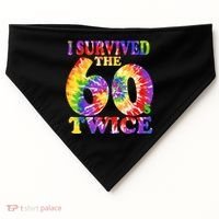I Survived The Sixties 60s Twice Tie Dye 70th Birthday USA-Made Doggie Bandana thumb 0