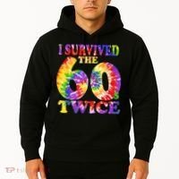I Survived The Sixties 60s Twice Tie Dye 70th Birthday Hoodie thumb 2