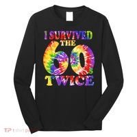 I Survived The Sixties 60s Twice Tie Dye 70th Birthday Long Sleeve Shirt thumb 0