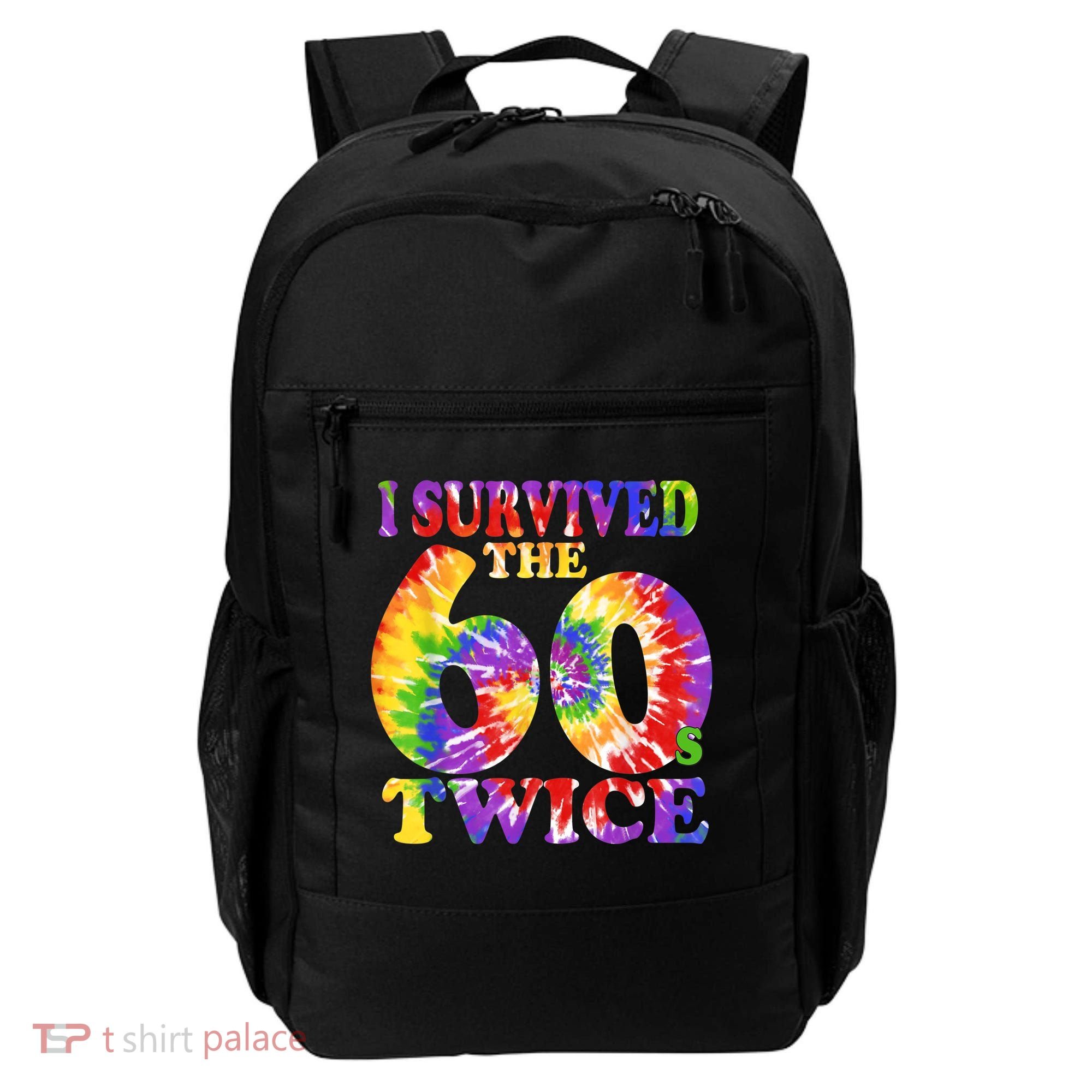 I Survived The Sixties 60s Twice Tie Dye 70th Birthday Backpack