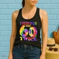 I Survived The Sixties 60s Twice Tie Dye 70th Birthday Women's Tank Top thumb 2