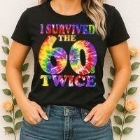 I Survived The Sixties 60s Twice Tie Dye 70th Birthday Women's T-Shirt thumb 2