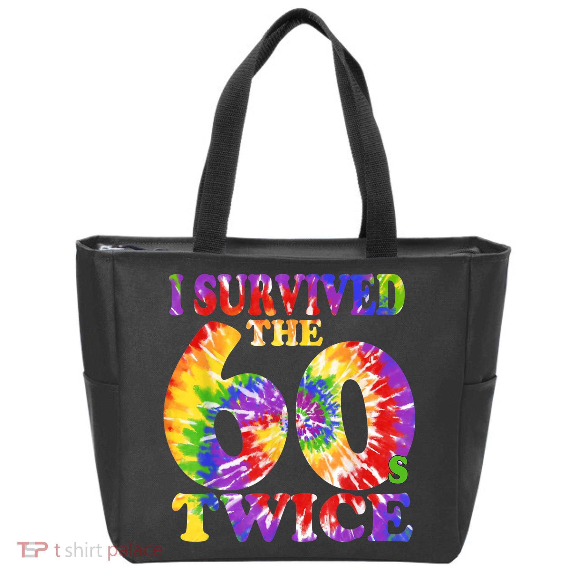 I Survived The Sixties 60s Twice Tie Dye 70th Birthday Tote Bag