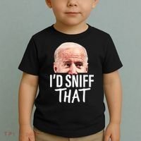 I'd Sniff That. Anti Joe Biden Funny Parody Toddler T-Shirt thumb 2
