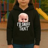 I'd Sniff That. Anti Joe Biden Funny Parody Kids Hoodie thumb 3
