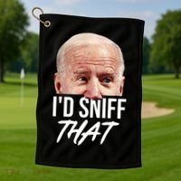 I'd Sniff That Funny Joe Biden Golf Towel thumb 1