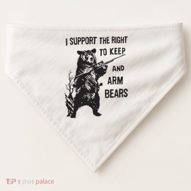 I Support The Right To Keep And Arm Bear Funny Design USA-Made Doggie Bandana