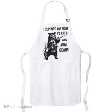 I Support The Right To Keep And Arm Bear Funny Design Apron