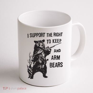 I Support The Right To Keep And Arm Bear Funny Design Coffee Mug back