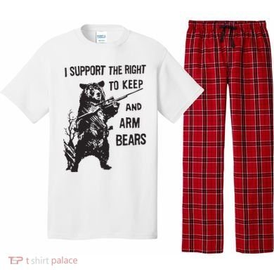 I Support The Right To Keep And Arm Bear Funny Design Pajama Set