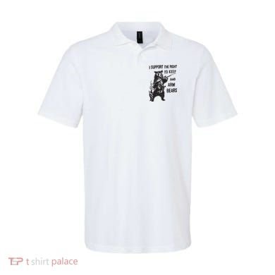 I Support The Right To Keep And Arm Bear Funny Design Polo