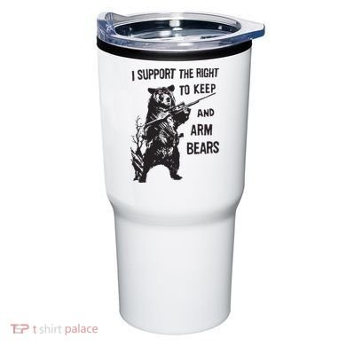 I Support The Right To Keep And Arm Bear Funny Design Tumbler