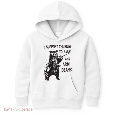 I Support The Right To Keep And Arm Bear Funny Design Kids Hoodie