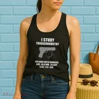 I Study Triggernometry Gun Pistol Funny Women's Tank Top thumb 2
