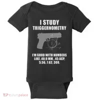 I Study Triggernometry Gun Pistol Funny Baby Bodysuit thumb 0