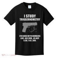 I Study Triggernometry Gun Pistol Funny Kids T-Shirt thumb 0