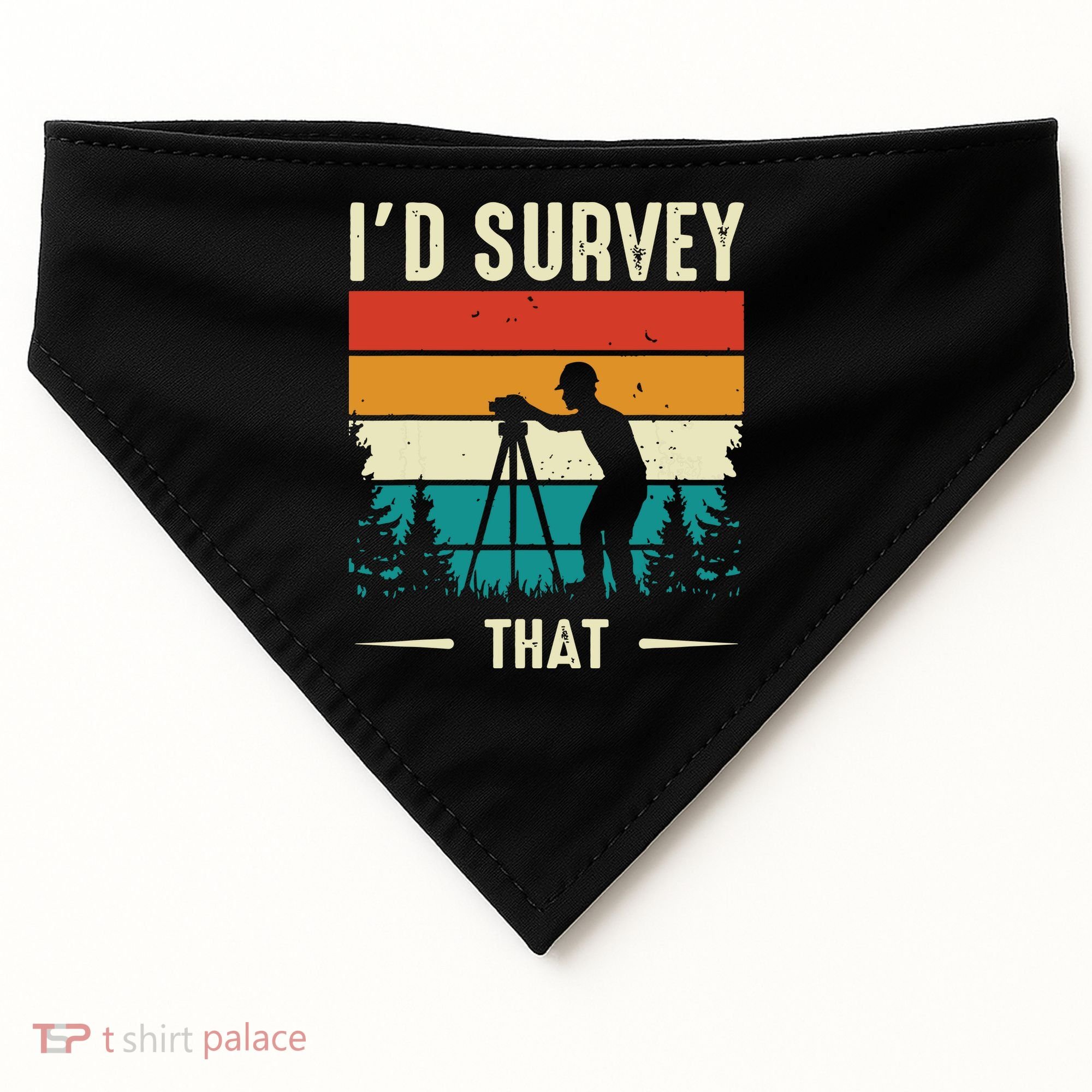 Id Survey That Retro Land Surveyor Cartographer Surveying USA-Made Doggie Bandana