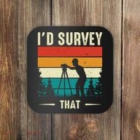 Id Survey That Retro Land Surveyor Cartographer Surveying Coaster thumb 0