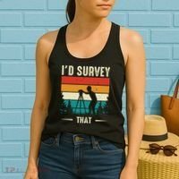Id Survey That Retro Land Surveyor Cartographer Surveying Women's Tank Top thumb 2