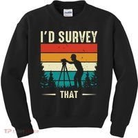 Id Survey That Retro Land Surveyor Cartographer Surveying Kids Sweatshirt thumb 0