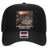 I Survived TodayS Tummy Ache Funny Cat Meme Hat thumb 0