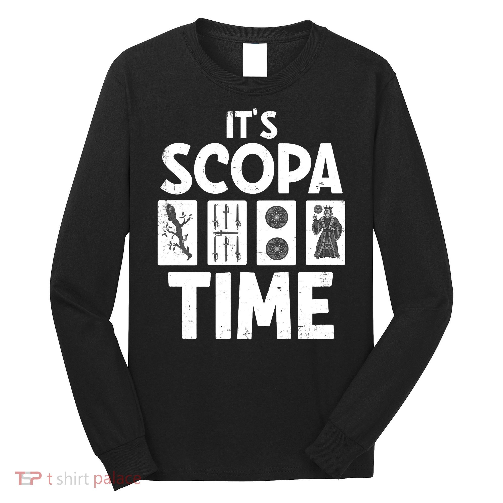 It's Scopa Time Nonna Nonno Italian Cards Game Scopa Player Premium Long Sleeve Shirt
