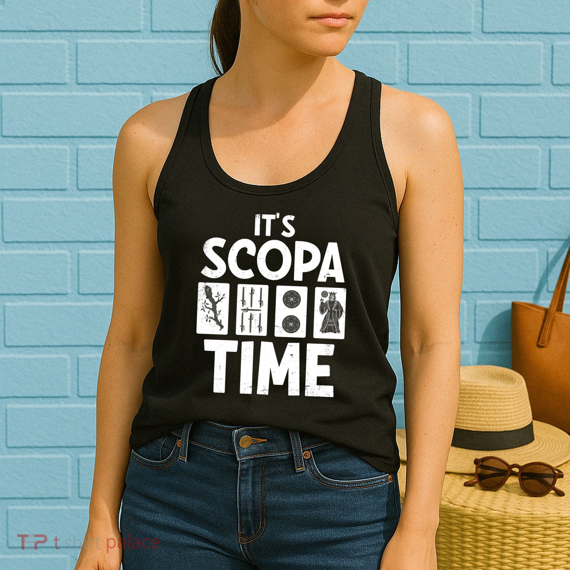 It's Scopa Time Nonna Nonno Italian Cards Game Scopa Player Premium Women's Tank Top